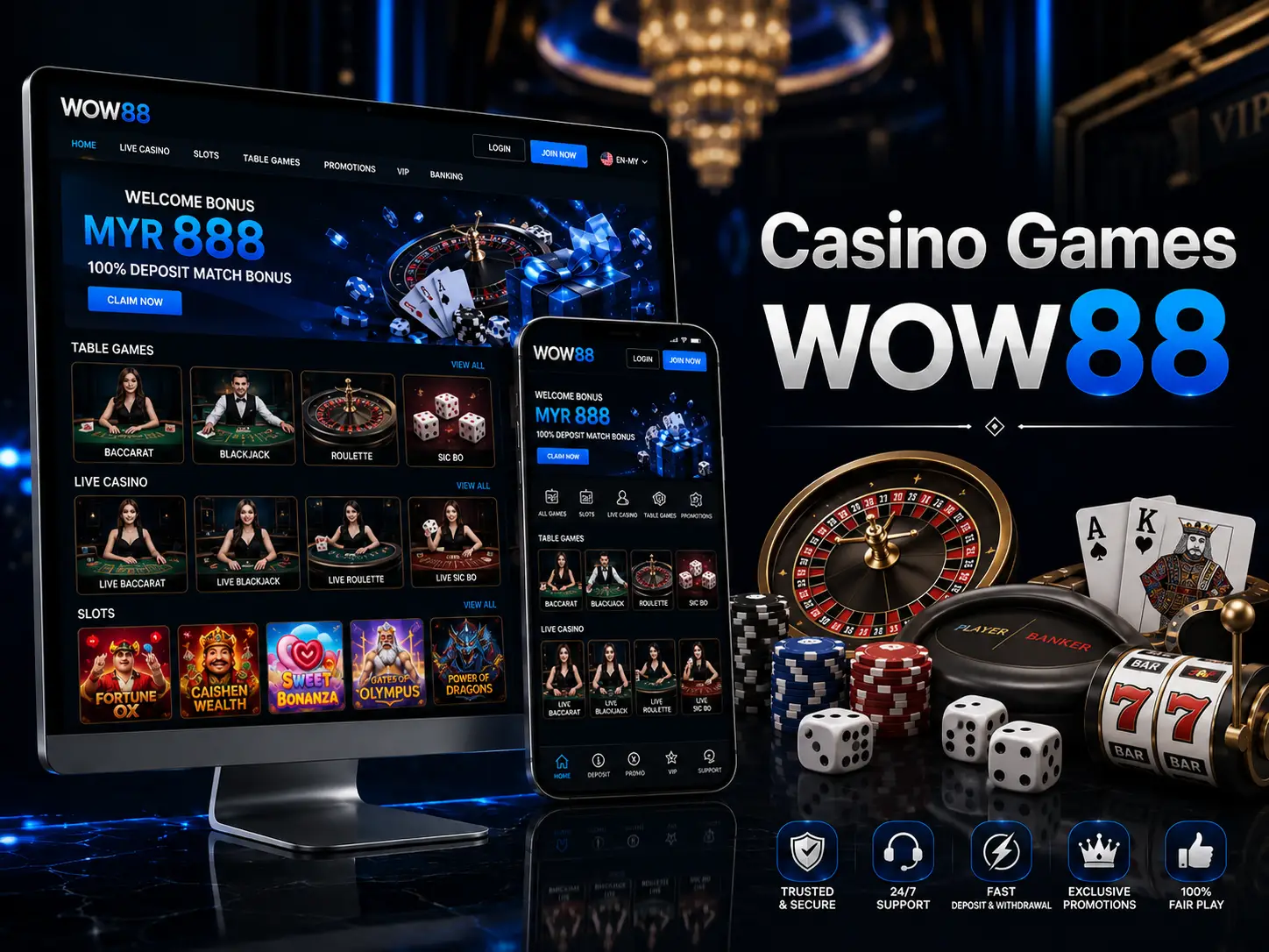 Casino Games Available On WOW88